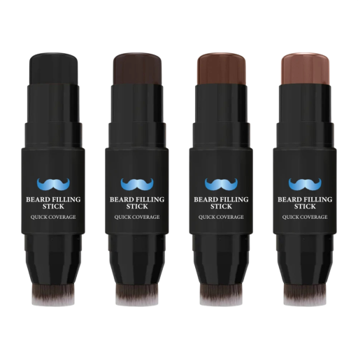 Bâtonnet de teinture pour barbe avec pinceau Correcteur de barbe pour compléter la couleur Masquage des zones clairsemées Épaississement optique de la barbe Entretien de la barbe pour hommes