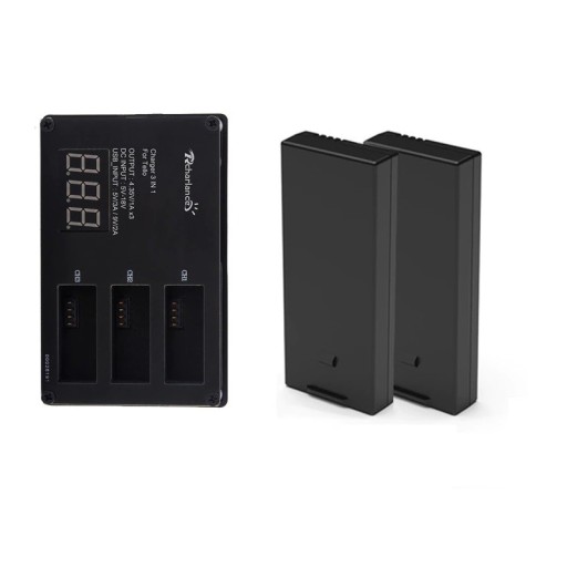 Batteri med oplader til DJI Tello drone 1100 mAh 2 stk.