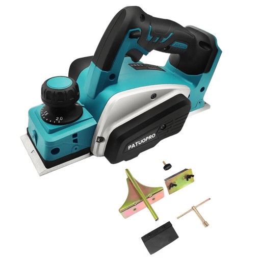 Batteridriven elektrisk hyvlar för trä utan batteri med tillbehör blå-svart handhållen skärare för verkstad och snickeri