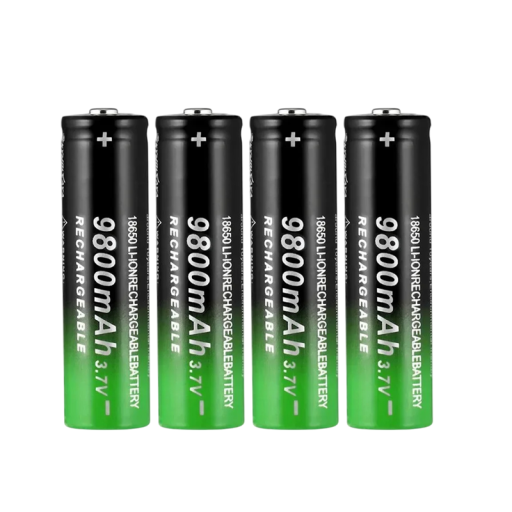 Batterie 18650 ricaricabili 3,7V 9800mAh Li-ion per torce e elettronica Set da 4 pz Ricaricabile Lunga durata Ricarica sicura