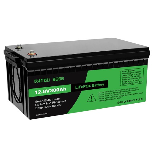 Batterij DATOU BOSS 12,8 V 300 Ah LiFePO4 accu 3840 Wh DT-300Ah Smart BMS 52,6 x 23,5 x 22 cm zwart voor caravans en zonne-energiesystemen