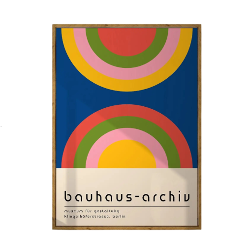 Bauhaus plakát 20 x 30 cm Modern geometrikus kép Színes absztrakt minták Design dekoráció a falra Nyomat vászonra keret nélkül