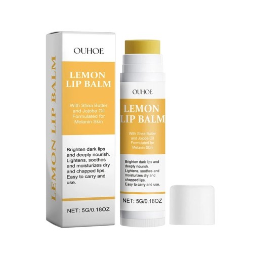 Baume à lèvres hydratant au citron 5 g Composition naturelle Protection et nutrition des lèvres Parfum agréable de citron Lèvres douces et hydratées toute la journée