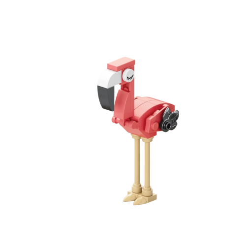 Bausatz rosa Flamingo 9,2 x 5,7 x 3,6 cm 29 Teile Eleganter Mini-Vogel mit langen Beinen Niedliches Modell zur Dekoration und kreativen Gestaltung