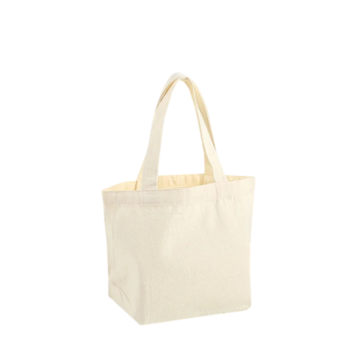 Bavlnén nákupstas med botten och handtag 40x32x10 cm beige stor kasse för shopping och transport av livsmedel