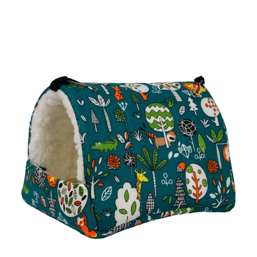 Bavlnenbett für Kaninchen und Papageien 23 x 20 x 21 cm Hängendes Bett mit Ösen zum Aufhängen Weiches Haus für kleine Tiere im Käfig