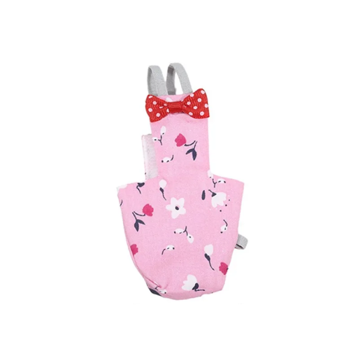 Bavlnenwindel für Papageien 13 x 6,5 cm Rosa mit roter Schmetterling Weiß gepunktetes Muster Wiederverwendbar Käfigschutz