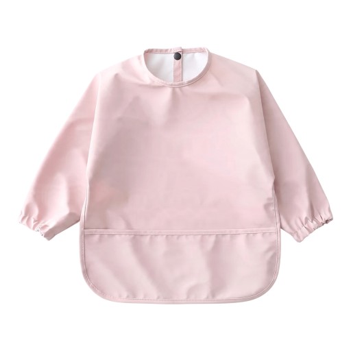 Bavoir imperméable pour enfants avec manches longues, tablier pour tout-petits avec poche et bouton-pression