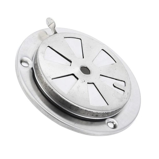 BBQ Grill Exhaust Vent Flap in Stainless Steel 9.5x9.5x3 cm Ventilation Opening for Airflow Regulation in Ovens and Testing Chambers