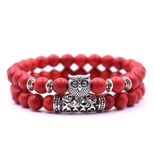 Beaded Bracelet with Owl 2 pcs