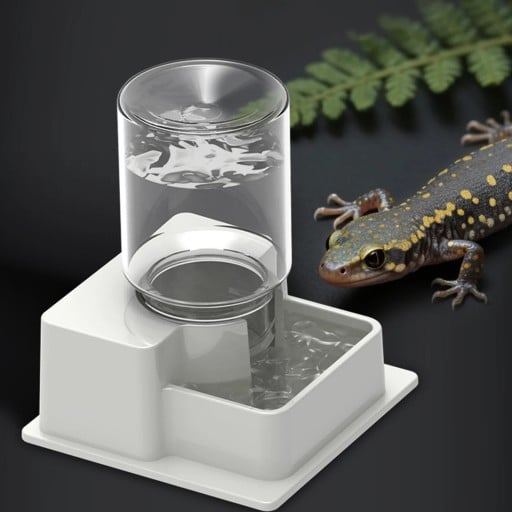 Bebedouro automático para répteis 5,7 x 5,7 x 6,5 cm Recipiente reutilizável Estação de alimentação criativa para gecko, tartarugas, cobras