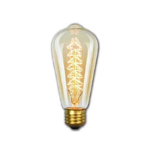 Bec Edison cu brad de Crăciun din fibră ST64 E27 40 W 220 V 6,4 x 14,2 cm Sticlă și soclu din alamă Lumină caldă Pentru Advent și Crăciun
