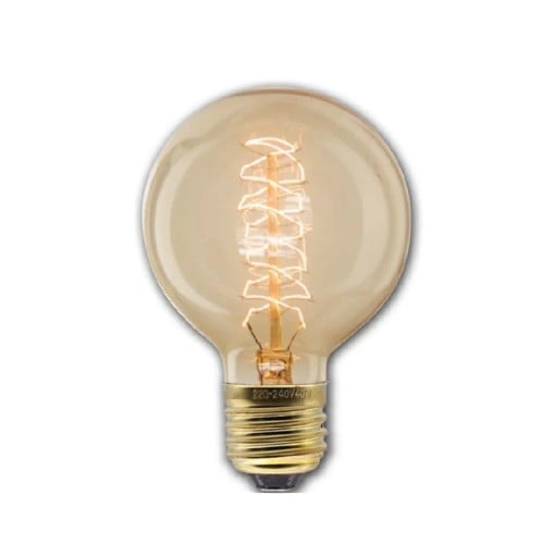 Bec Edison glob G95 cu filament E27 40 W 220 V 9,5 x 14 cm Sticlă și soclu din alamă Lumină caldă Pentru bistrou și vinărie