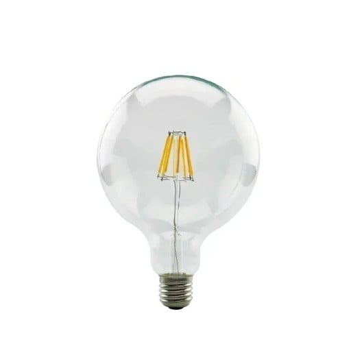 Bec LED cu filament G125 Bulb mare rotundă Soclu E27 4 W 220 V Dimensiuni 170 x 125 mm Sticlă clară Alb rece Pentru candelabre și lămpi suspendate
