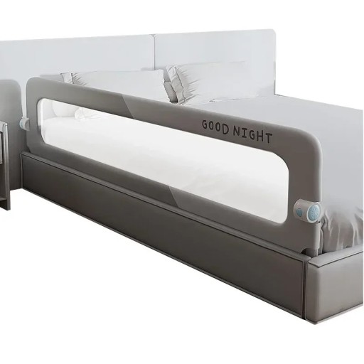 Bed Guard Against Child Falling Length 200 cm Aluminium Tube Construction Folding Grey Colour For Children's and Double Bed