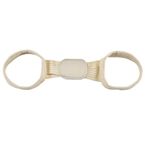 Beige houdingcorrector voor kinderen en volwassenen Verstelbare orthopedische rugband Ademende zachte rugcorrector voor een correcte houding