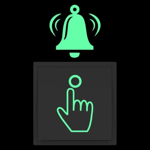 Bell Sticker 10 x 6 cm PET Glowing in the Dark Absorbs Daylight Illuminating Doorbell Button