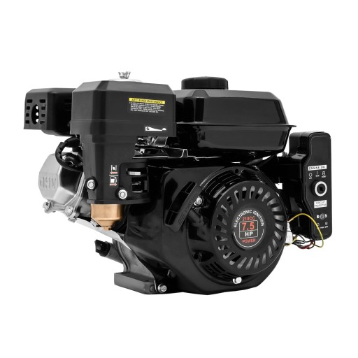 Benzinmotor 4 ütemű 7,5 LE 210 ccm OHV Légkihűtés Kézi és Elektromos Indítás 39,9 x 25,4 x 32,8 cm Fekete Go-Kartok és Generátorok