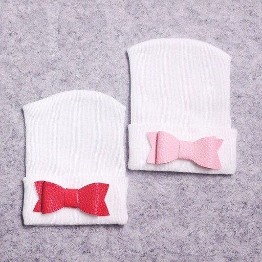 Béret blanc pour enfant avec nœud