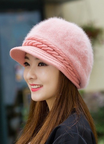 Béret en fausse fourrure pour femme J2794