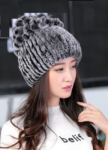 Béret féminin en fourrure de lapin J776