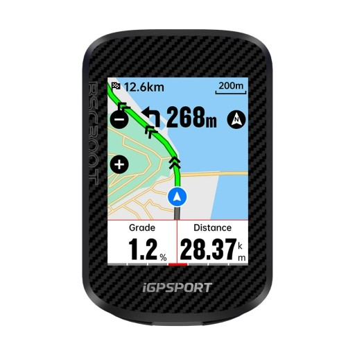 Beröringscykeldator med global färgkarta 2,4" skärm Bluetooth ANT+ svart för cykling och elcykel med sensorer