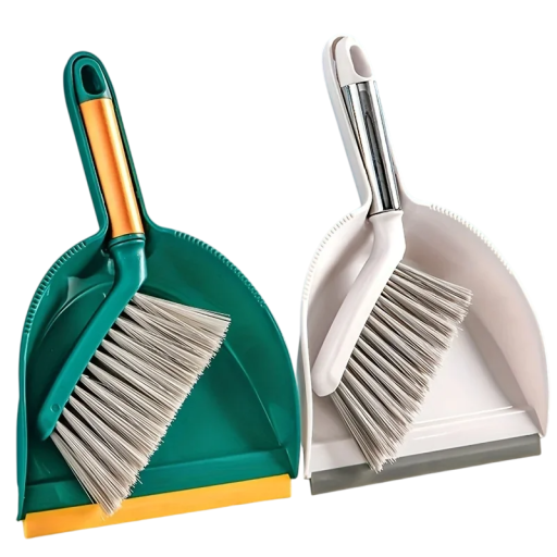 Besen- und Kehrschaufel-Set aus Kunststoff 18 x 27 cm Reinigungsset zum Kehren Bodenbesen mit Kehrschaufel Haushaltshelfer für Küche und Werkstatt