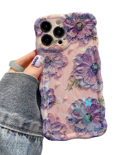 Beskyttende cover med blomstermotiv til iPhone 15 Plus