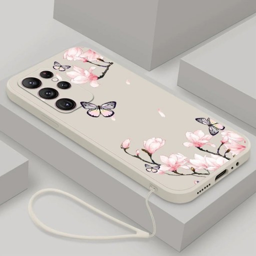 Beskyttende cover med motiv af blomstrende grene og sommerfugle til Samsung Galaxy S20 FE 2022