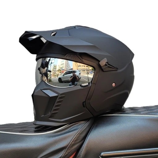 Beskyttende motorcykel integral hjelm med klapvisir og solskærm Holdbar ABS skal