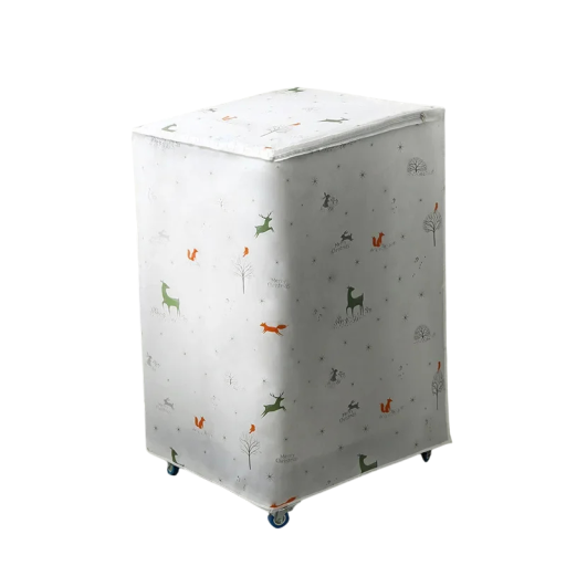 Beskytter til topbetjent vaskemaskine 86 x 62 x 55 cm Motiv skovdyr Lynlås ovenpå og foran PEVA dække mod støv og snavs