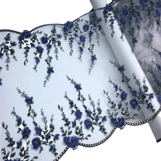 Bestickte Spitzennetz 24 x 91 cm Polyester Spitze mit Blumenmotiv Dekorative Stoffe zum Nähen von Kleidung Dekorationen DIY