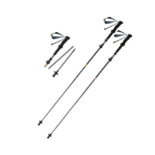 Bețe de trekking 2 buc Ultraleghe pliabile cu sistem de prindere rapid 115 - 135 cm pliate 36 cm 3K carbon și aluminiu Gri Pentru drumeții și trekking