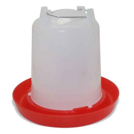 Beverino in plastica per polli e pollame 4L con valvola di scarico Beverino sospeso e da terra per polli Beverino resistente per acqua Contenitore per pollame