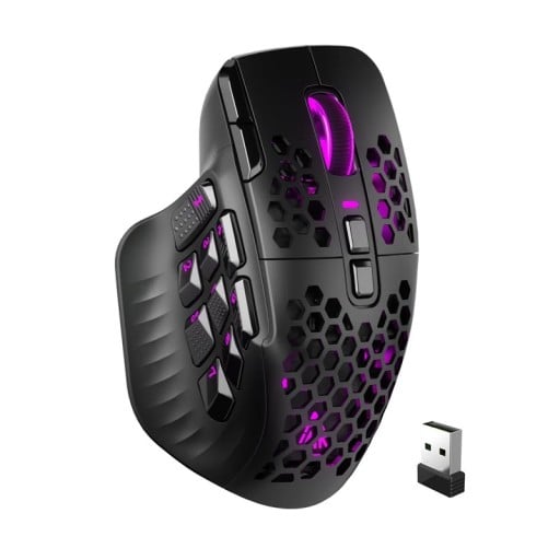 Bezdrátová herní myš SOLAKAKA SM809 Pro PAW3311 RGB 16 bočních tlačítek ergonomický design pro gaming a pokročilé ovládání