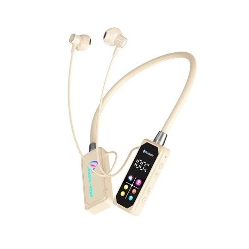 Bezdrátová sluchátka s nákrčníkem a LED displejem Bluetooth 5.4 nabíjení přes USB-C voděodolná pro sport i každodenní poslech hudby