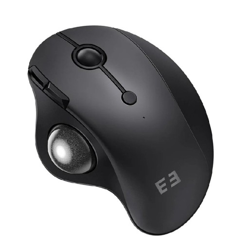 Bezdrátová trackballová myš Bluetooth 2.4G dobíjecí 3 úrovně DPI ergonomický design černá pro kancelář i přesné ovládání