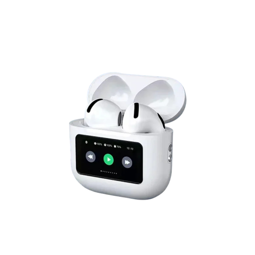 Bezdrátová TWS sluchátka do uší A10 Pro s dotykovou obrazovkou a nabíjecím pouzdrem Bluetooth 5.3 bílá pro hudbu a handsfree volání