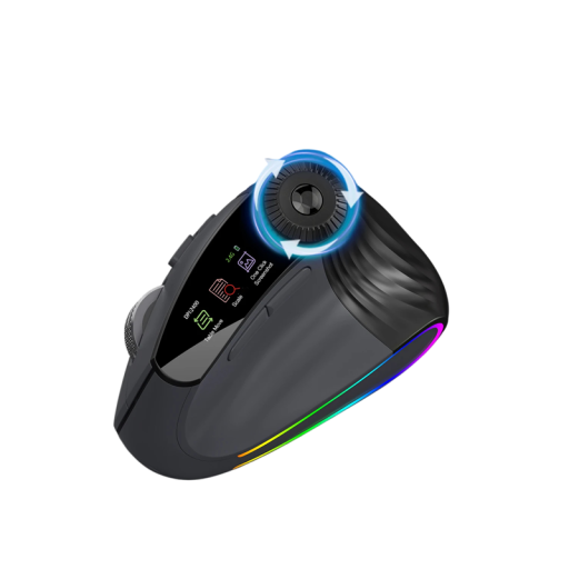 Bezdrátová vertikální myš Jomaa RGB podsvícení Bluetooth USB rychlostní roller s ovládacím knoflíkem ergonomická pro práci