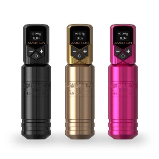Bezdrátové tetovací pero Ambition Torped-36 s jednou baterií bezkartáčový motor zdvih 4,5-5,5 mm 2400 mAh pro tetování a stínování