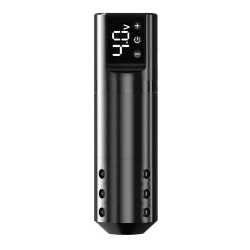 Bezdrátové tetovací pero Poseidon HM125 černé s tichým bezkartáčovým motorem zdvih 4,2 mm 1500 mAh a LED displejem pro tetování