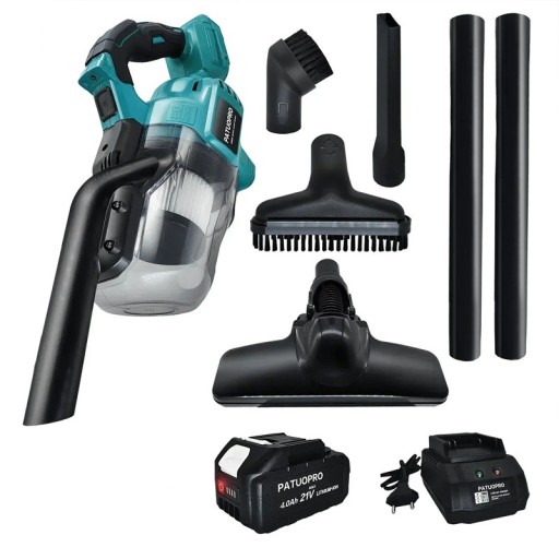 Bezdrátový ruční vysavač 450x207 mm 18V kompatibilní s Makita baterií 4,0Ah Přenosný vysavač s nástavci na podlahy, koberce a chlupy mazlíčků