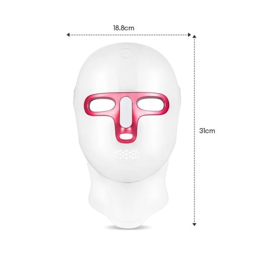 Bezdrôtová LED maska na tvár a krk 7 farieb fotónovej terapie DC 5V/1A s ochranou očí pre starostlivosť o pleť