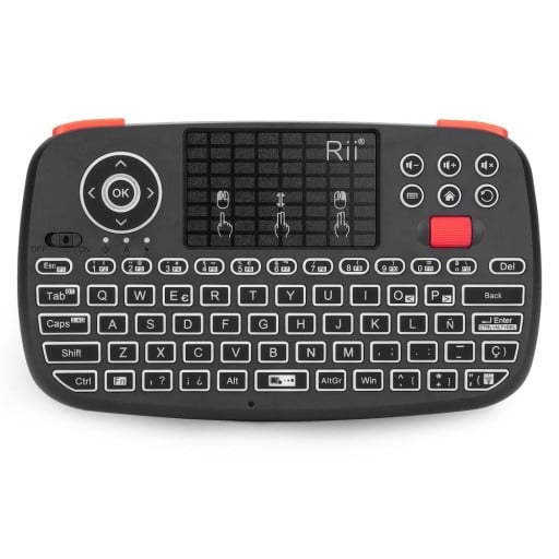 Bezdrôtová mini klávesnica s touchpadom a smerovým ovládačom Pripojenie Bluetooth aj USB prijímač 2,4 GHz Podsvietené klávesy Lítiová batéria