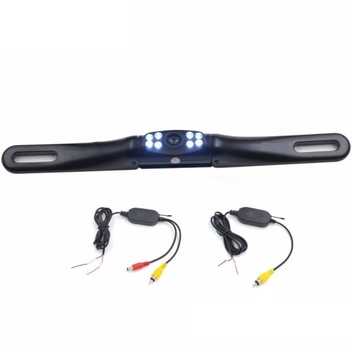 Bezdrôtová parkovacia kamera do auta s LED prisvietením Zorný uhol 170° Vysielač a prijímač v balení Video výstup RCA Napájanie 12 V