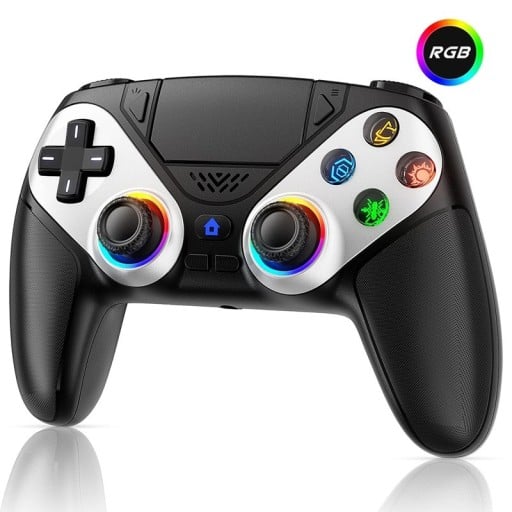 Bezdrôtový herný ovládač pre PS5/PC RGB podsvietenie vibračná funkcia programovateľné tlačidlá 3,5 mm konektor