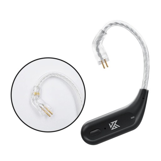 Bezdrôtový upgradovací kábel Bluetooth 5.2 s B-pin konektorom čierne rezinové záväzy nabíjacie puzdro pre slúchadlá KZ ZST ZS10 AS10 a ES4