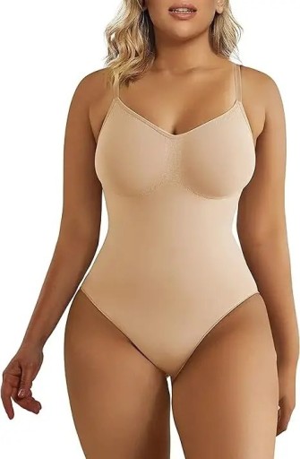 Bezešvé elastické body na ramínka pro ženy Dámské tvarovací tílko na postavu Tvarující body s tanga střihem Bezešvé spodní prádlo na zeštíhlení