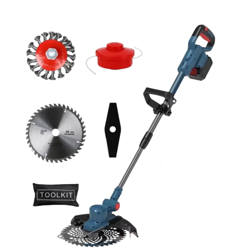 Bezkartáčová sekačka na trávu KAKYOIN teleskopická 8 palcová čepel 130 cm 750 W 16000 ot/min modrá vyžínač pro Makita 18 V bez baterie