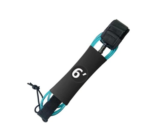 Bezpečnostní lanko na nohu na paddleboard 6 stop cca 182 cm s otočnou spojkou na suchý zip poutko na kotník na SUP surf i vodní sporty